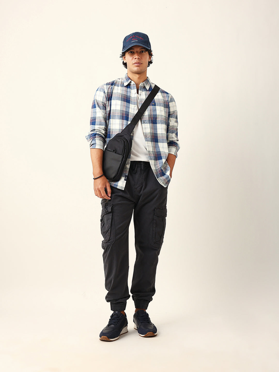 Multicolor Woven Check Slim Fit Casual Shirt