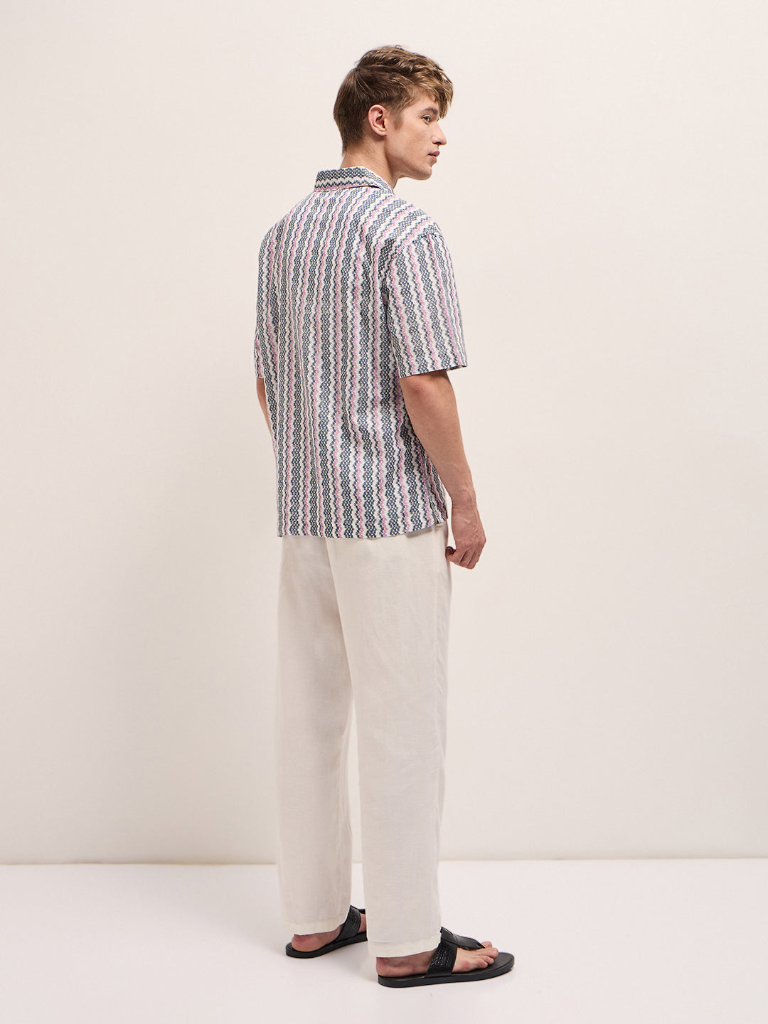 Multi-Color Geometrical Digital Print Relax Fit Casual Shirt