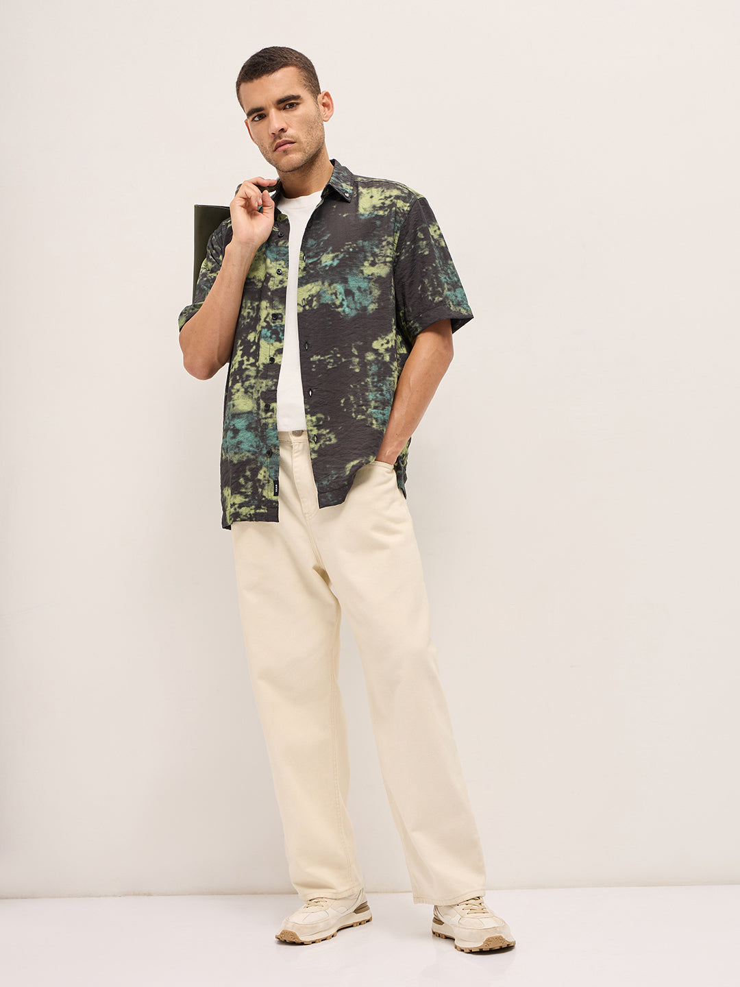 Multi-Color Abstract Digital Print Relax Fit Casual Shirt