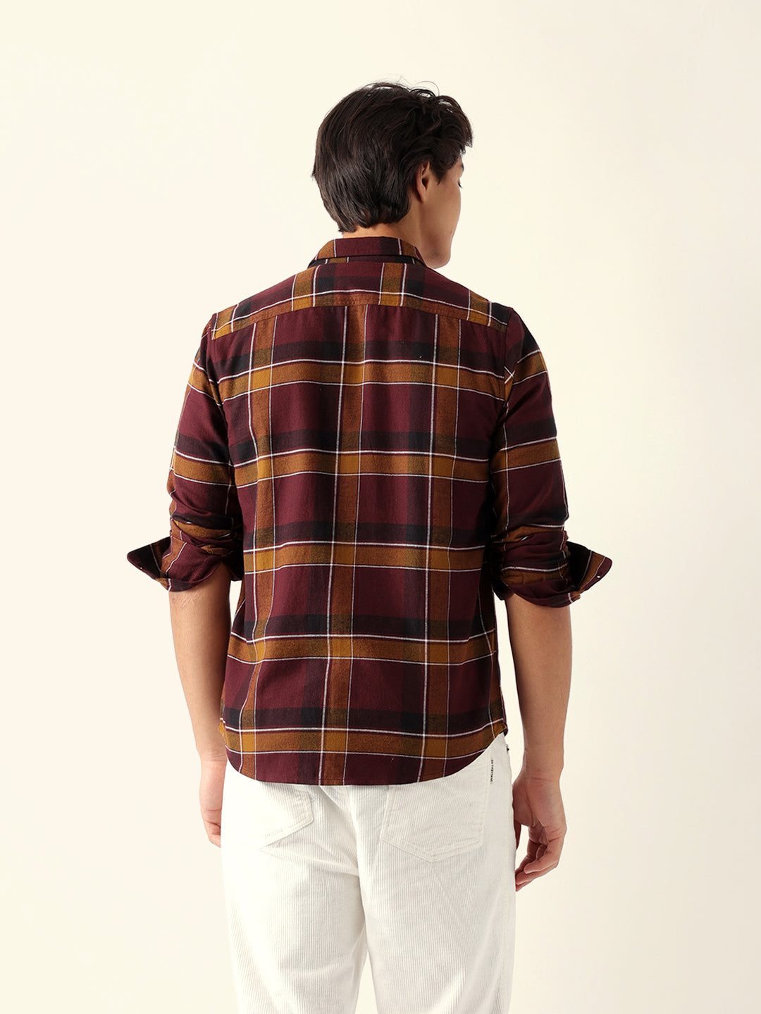 Multicolor Woven Check Regular Fit Casual Shirt