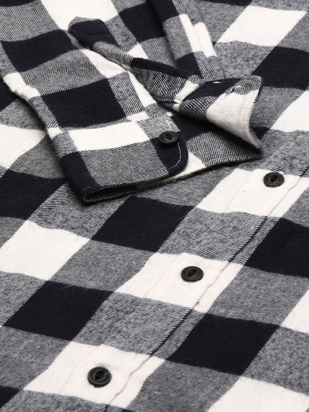 Men Slim Flannel Button-Down Casual Shirt