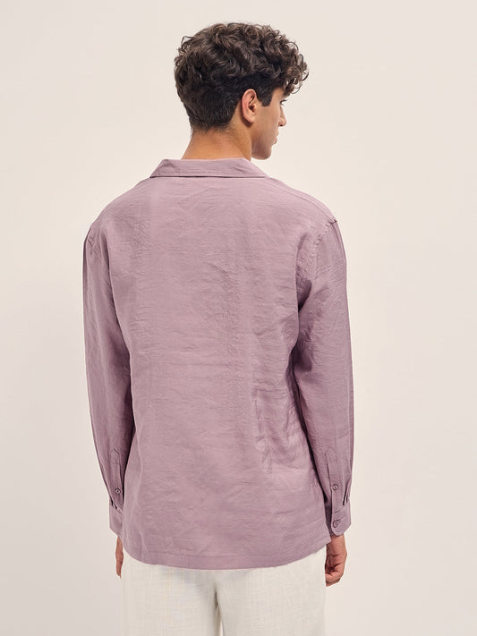 Pink Lenzing Modal Solid Oversize Fit Casual Shirt