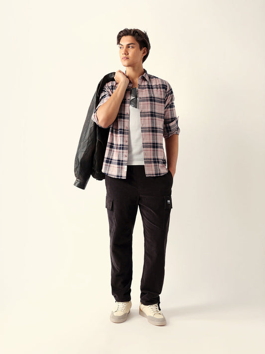 Multicolor Woven Checked Slim Fit Casual Shirt