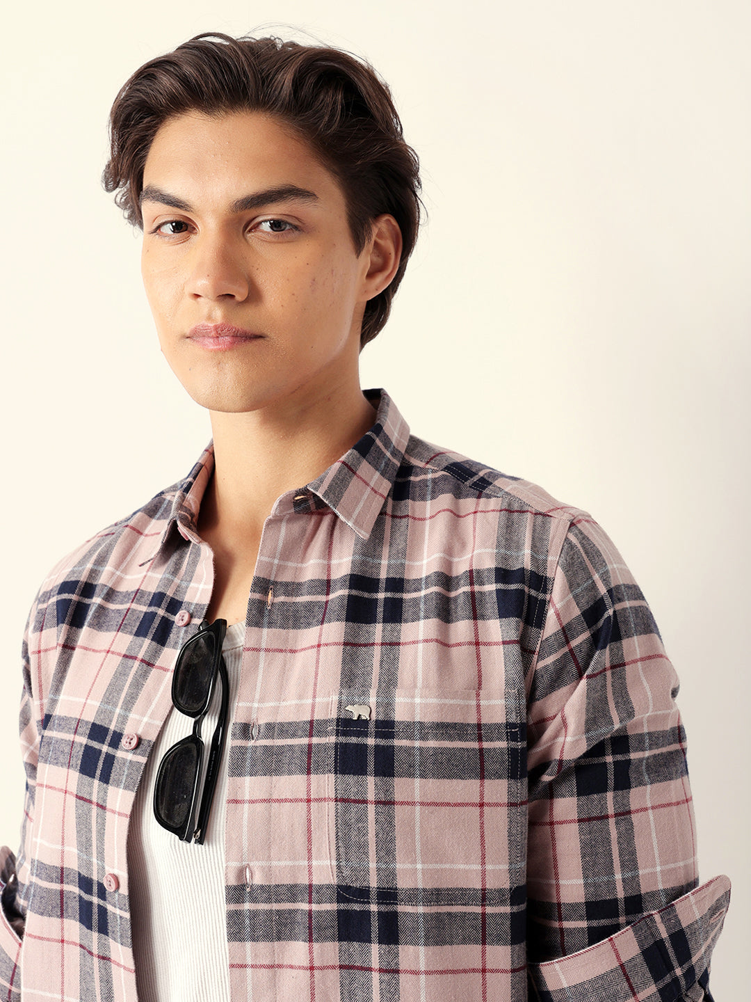 Multicolor Woven Checked Slim Fit Casual Shirt