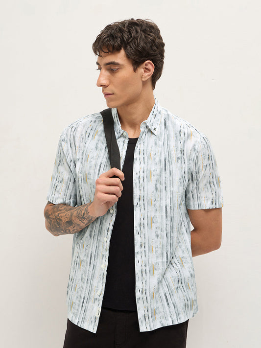 Multicolor Relax Fit Casual Shirt with Abstract Striped Print