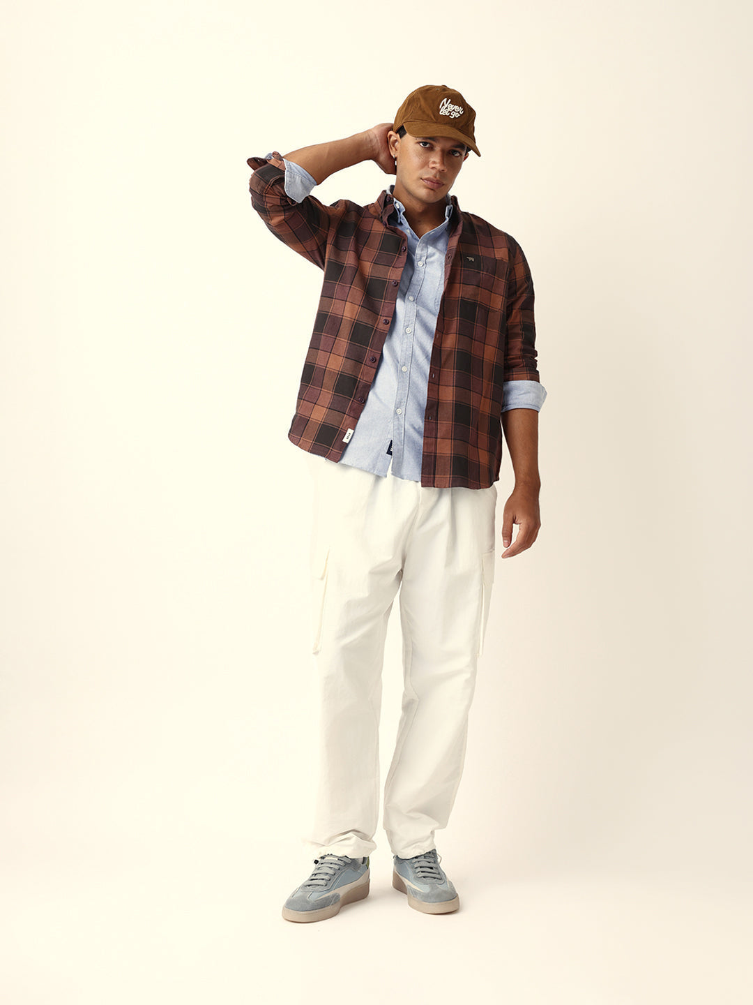 Multicolor Woven Tartan Checks Slim Fit Casual Shirt