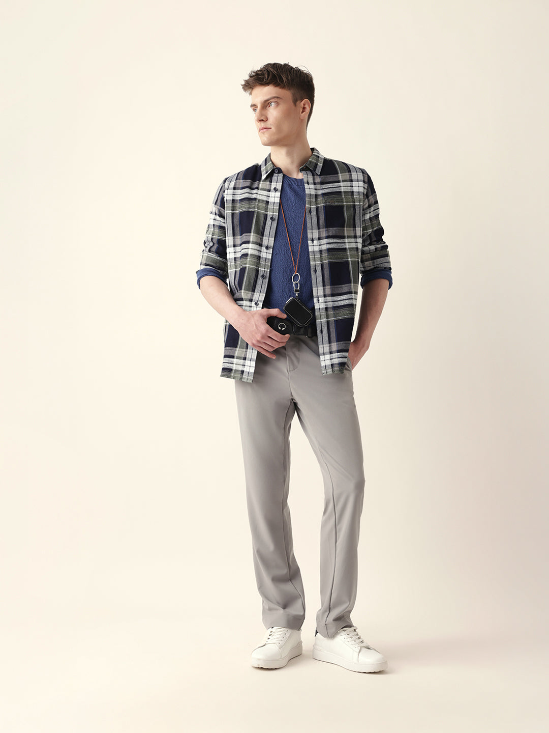 Multicolor Classic Tartan Woven Checked Slim Fit Casual Shirt