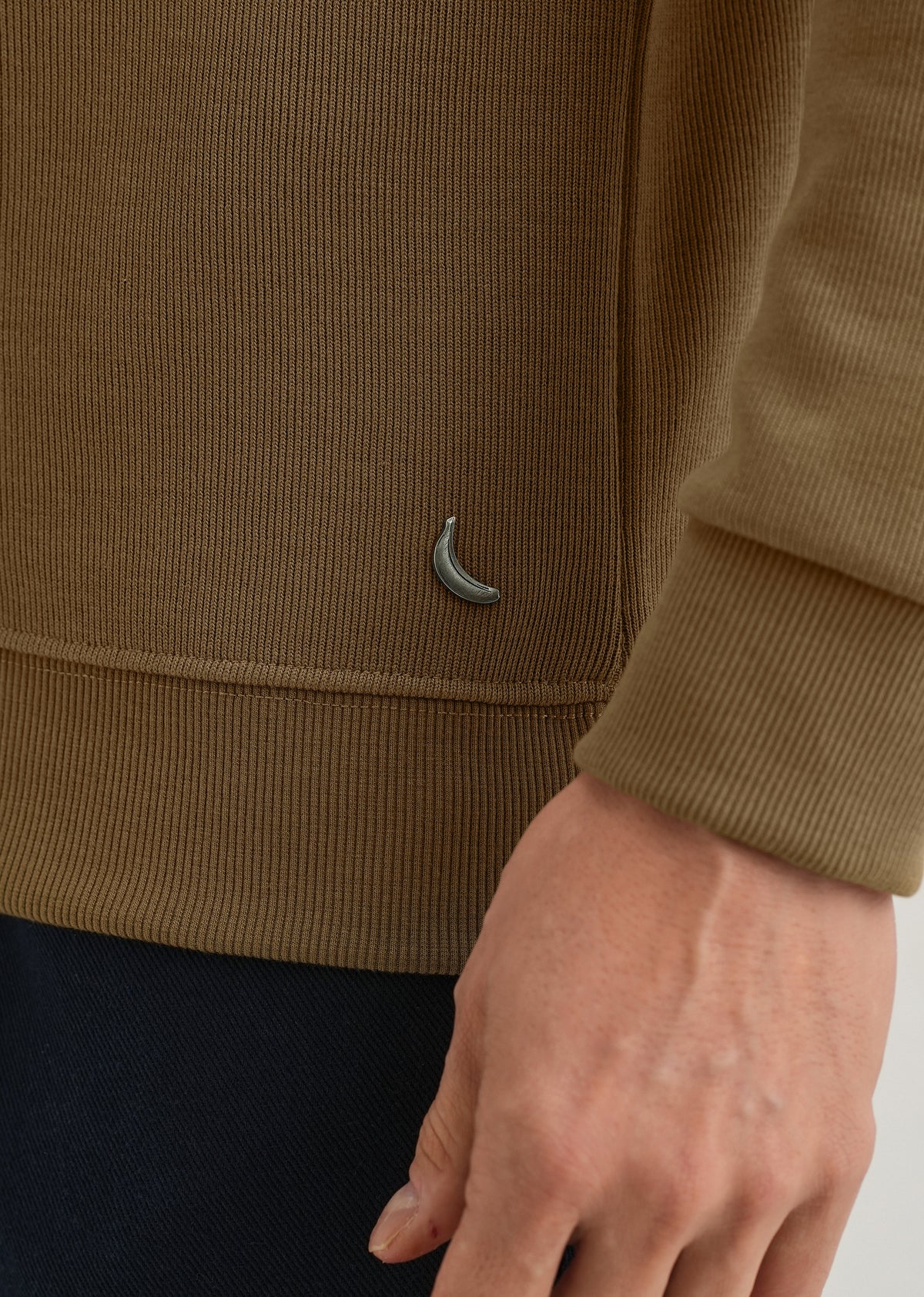 Taupe Knitted Polo Sweatshirt