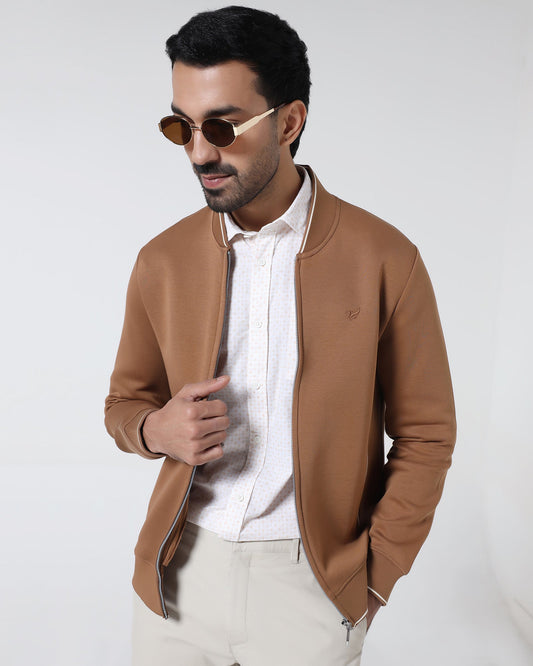 Tobacco Brown Solid Sweatshirt - Morgo