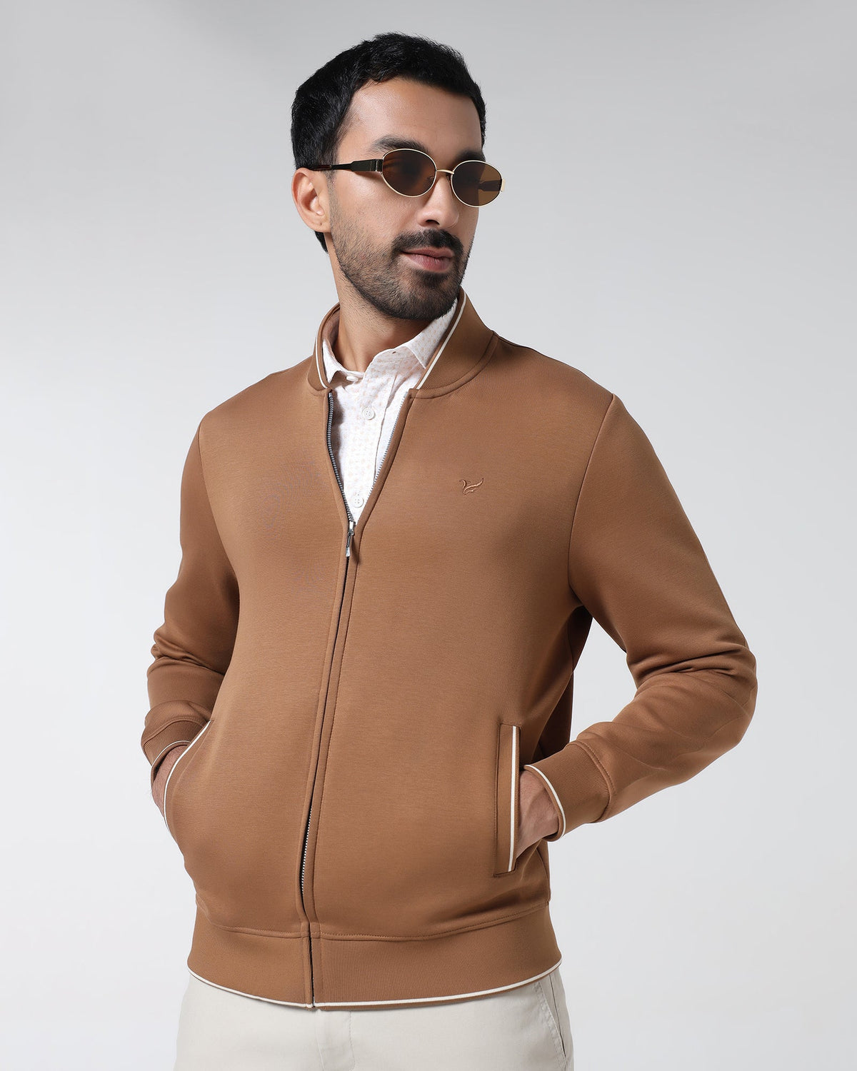 Tobacco Brown Solid Sweatshirt - Morgo