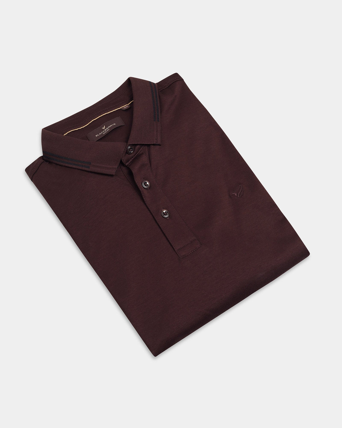 Brown Polo Neck Solid Sweatshirt - Charlie