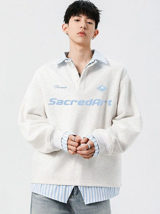 Men printed collar sweatshirt