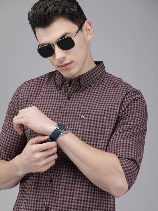 Men Slim Button-down Casual Shirt