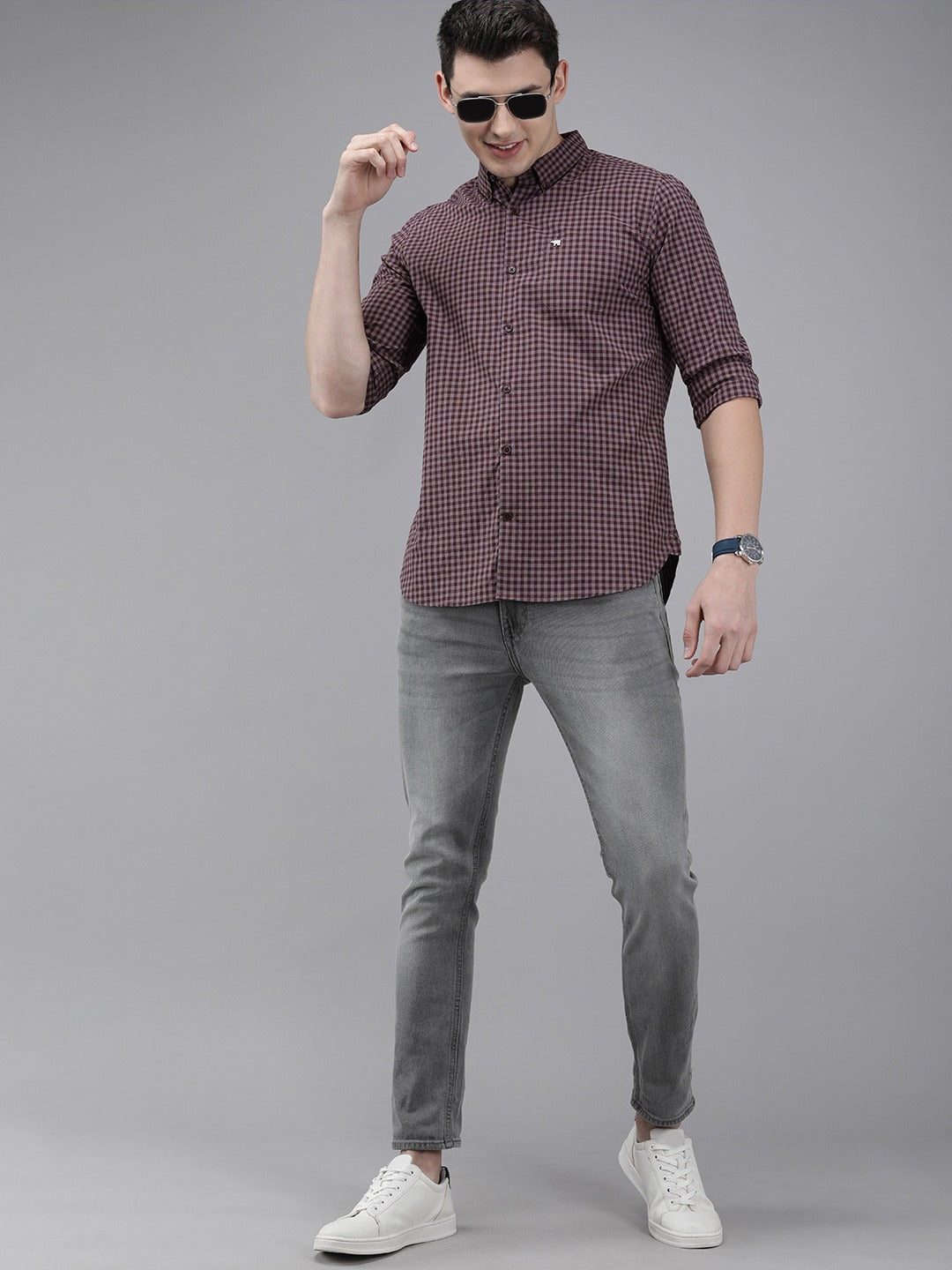 Men Slim Button-down Casual Shirt