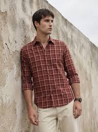 Men's Red Checked Shirt