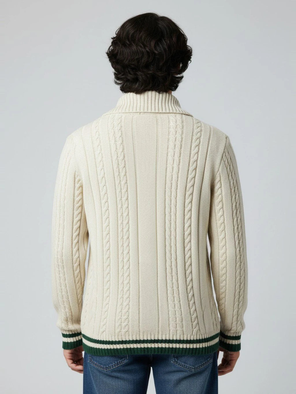 Men Printed Round Neck Blue Sweater