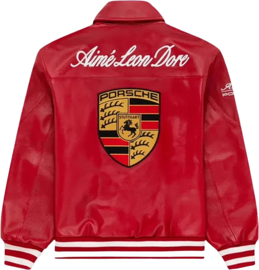 Men Embroidered Leather Jacket